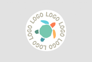 illustration of a logo with the plastic free july turtle