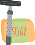 Reusable razor and bar of soap